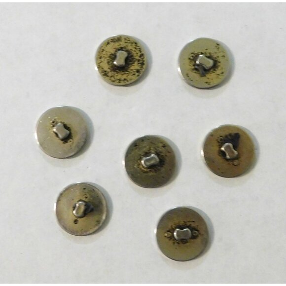 Vintage Deus Spes Nostra Es Hessian Military Style 7 Buttons Metal 0.5 Inch - Picture 3 of 6
